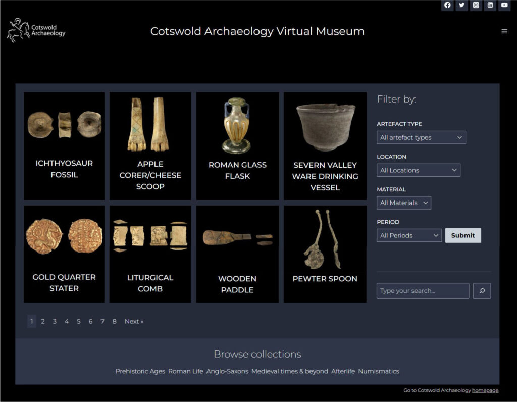 Virtual museum website design screenshot