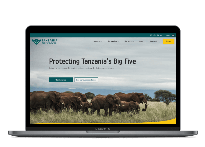 Tanzania Conservation website mockup