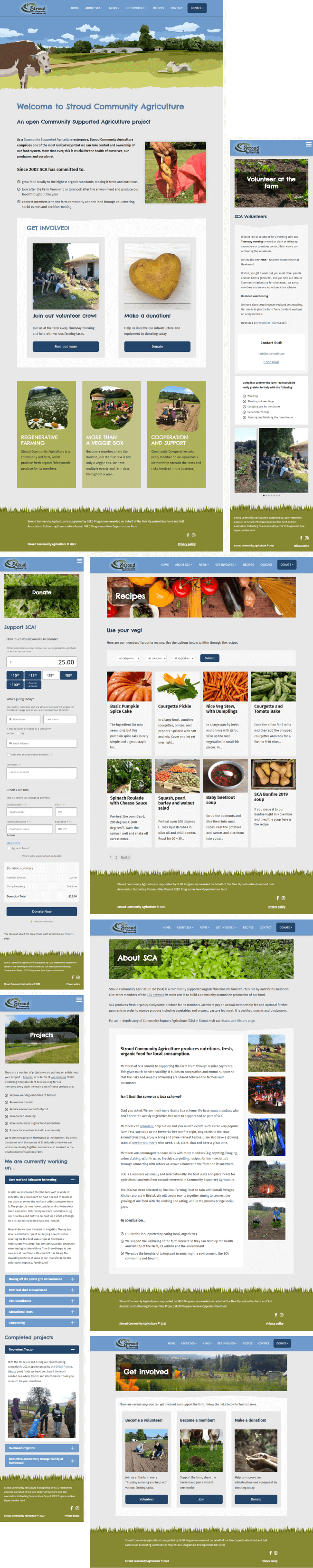 Stroud Community Agriculture website final designs