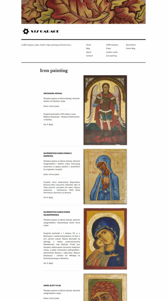 Icon painting page - before